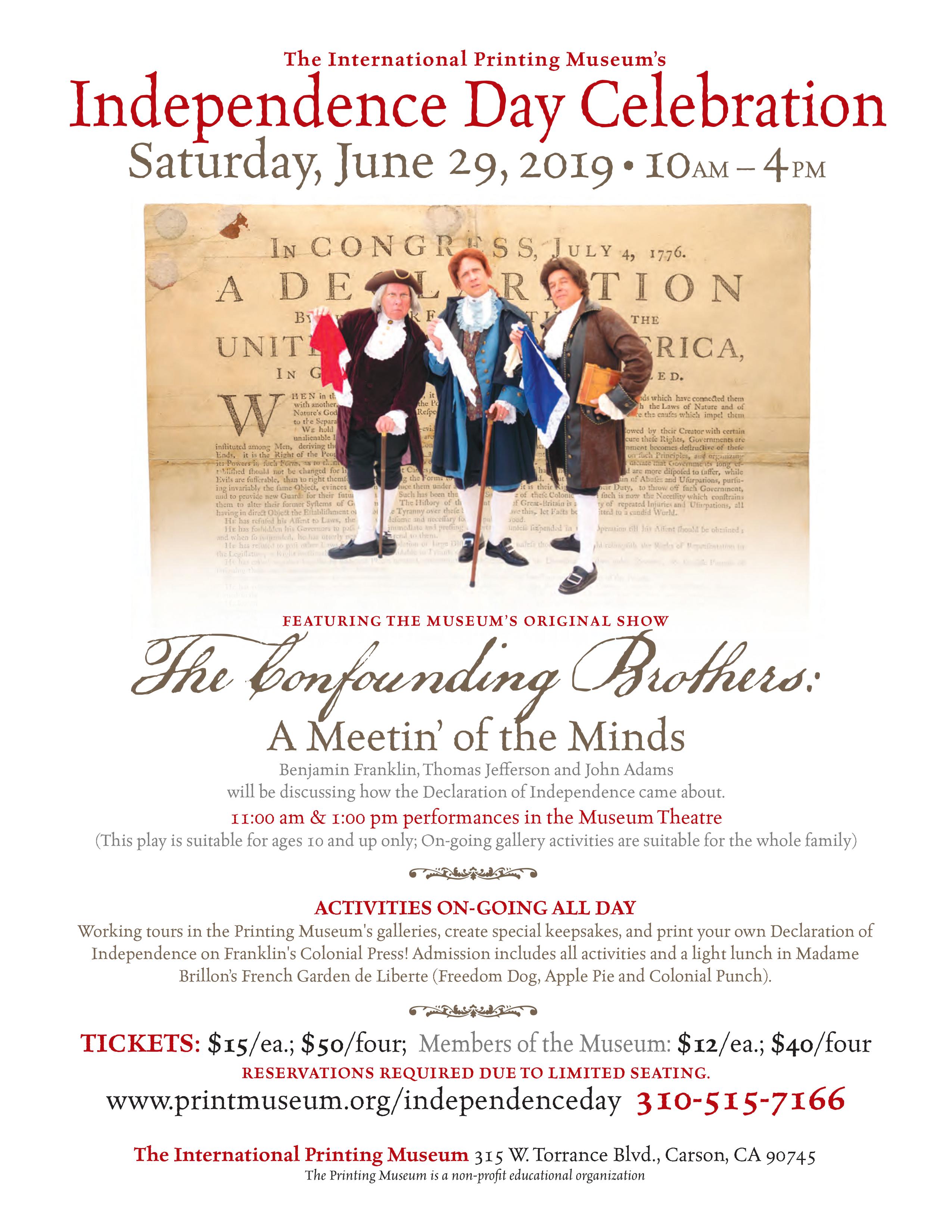 Independence Day Celebration – Come Meet Adams, Jefferson & Franklin